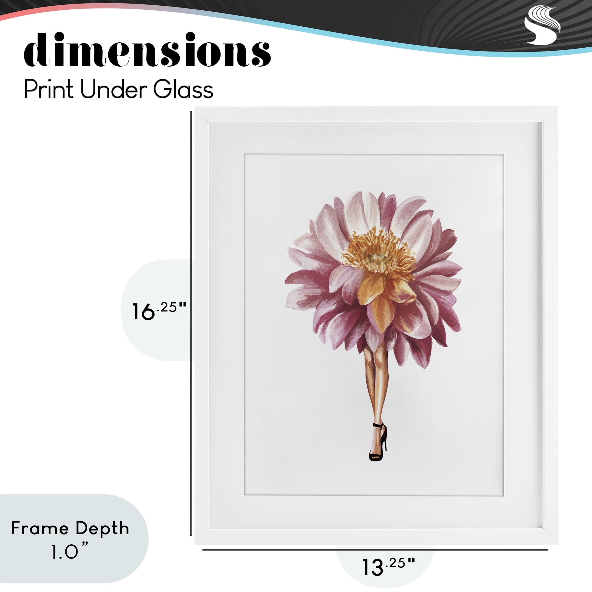 Stupell Industries Glam Floral Walkway White Framed Print Under Glass, design by Svetlana Aleynikova