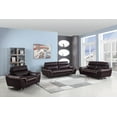 thumbnail image 2 of 110" Charming Brown Leather Sofa Set, 2 of 2