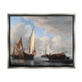 thumbnail image 3 of Stupell Industries Yacht and Other Vessels Willem van de Velde Classic Painting Painting Luster Gray Floating Framed Canvas Print Wall Art, Design by one1000paintings, 3 of 5