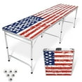 thumbnail image 4 of GoPong 8 Foot Portable Folding Pong Tailgate Game Table & 6 Balls, American Flag, 4 of 7