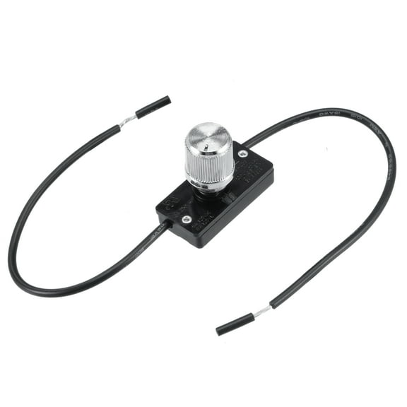 Uxcell 3A 250V 6A 125V Rotary Style Low-High-Off Dimmer Switch Black