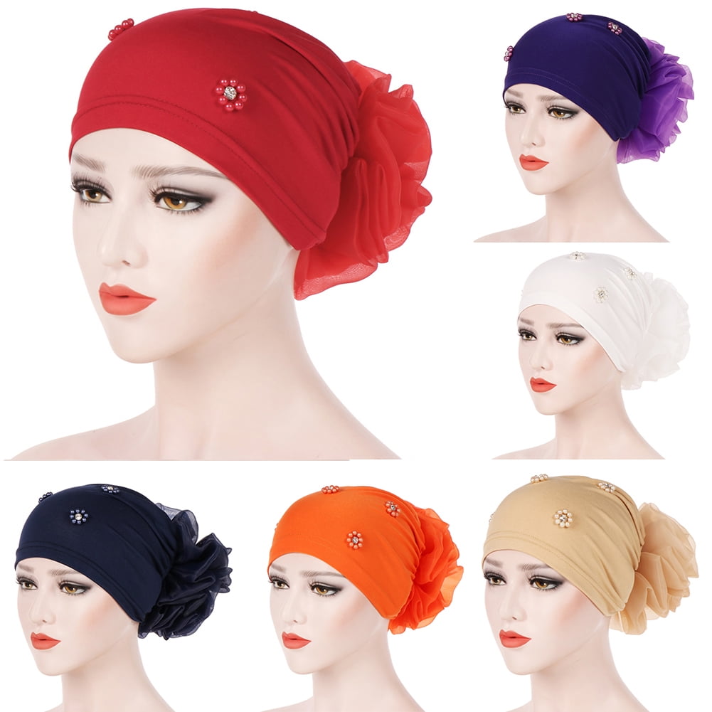 Elastic Women Ladies Flower Hat Turban Chemo Cancer Hair Loss Cap Head Wrap 