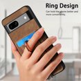 thumbnail image 4 of Allytech for Google Pixel 7A 2 in 1 Detachable Wallet Case, Retro PU Leather Ring Kickstand Card Slots Case for Women Men, Strong Magnetic Shockproof Slim Case for Google Pixel 7A - Brown, 4 of 10
