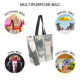 thumbnail image 7 of FORMRS Womens Canvas Tote Bag with Zipper Inner Pocket Shoulder Handbag, Blue Cute Cats, 7 of 7