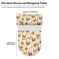 thumbnail image 6 of HELLHERO Chick Polyester Fabric Toilet Lid Cover Set for Hotel Home, Fits All Toilet Shapes Machine Washable Elastic Installation, Stretchy Fabric, 17"x21", 6 of 6