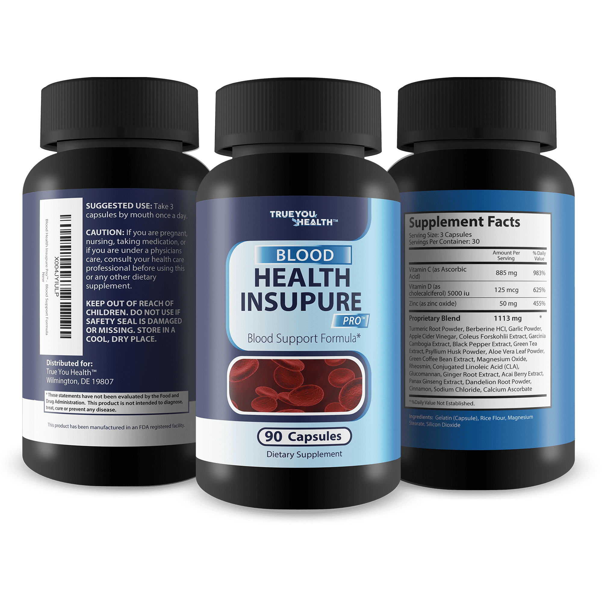Blood Health Insupure Pro - Improved Formula - Our Best Blood Support Pills for Circulatory Health - Blood Flow Care Sugar Cleanse Blood Circulation Pills - Poor Circulation Supplements for Women Men