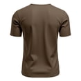 thumbnail image 5 of YLSDY Mens Muscle Slim Fitted T Shirts V Neck Longline Henley Shirt Summer Casual Gym Workout Athletic Cotton Tees Brown XXL, 5 of 8