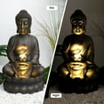 thumbnail image 4 of 33" H Buddha Outdoor Water Fountain with LED Lights and Pump,Zen Style Relaxing Garden Fountain Waterfall for Patio, Porch and Yard Decor, 4 of 13