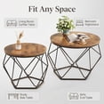 thumbnail image 4 of Blazezo Coffee Table Set of 2 Small Round Side Table with Steel Frame, Hidden Storage Space Stackable End Table for Living Room Bedroom Office, 4 of 8
