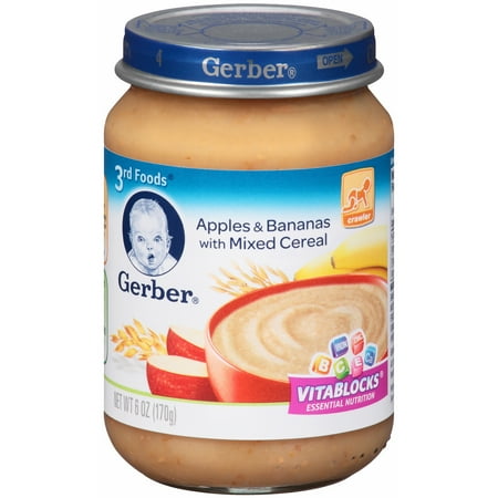 Gerber® Nature Select? Apples & Bananas with Mixed Cereal Purees Cereal with Fruit 6 oz. Jar