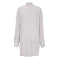 thumbnail image 5 of NSLGXD Sweater Dresses for Women Casual Mock Neck Long Puff Sleeve Soft Knitted Bodycon Pullover Mini Sweater Dress Solid Warm Ribbed Knit Tunic Dress, 5 of 6