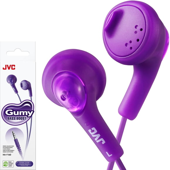 Auriculares intraaurales JVC HAF160V con cable, refuerzo de bajos, violeta
