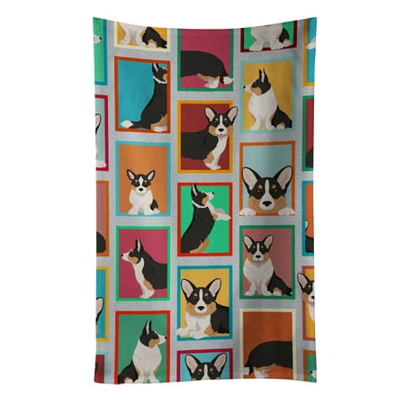 

Lots of Tricolor Cardigan Corgi Kitchen Towel 15 in x 25 in