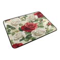 thumbnail image 6 of Wobogo Red White Rose Pattern Bathroom Shower Curtain Set with Floor Mat and Hooks Ultra Waterproof Visible Slider Beads, 6 of 7
