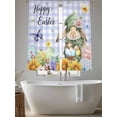 thumbnail image 5 of Easter Rabbits Sheer Curtains 72 Inch Length 2 Panels Set Window Treatments, Watercolor Eggs Flowers Butterflies Purple Plaid Rod Pocket Semi Curtains for Living Room/Bedroom/Kitchen, 104"W x 72"L, 5 of 7