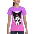 thumbnail image 4 of Sanrio Kuromi Kids T-Shirt 3d Printed Graphic T-Shirts Boys And Girls Short Sleeve Shirts For Youth Kids X-Small, 4 of 6