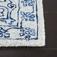 thumbnail image 3 of SAFAVIEH Micro-Loop Leann Medallion Wool Area Rug, Ivory/Blue, 5' x 5' Square, 3 of 7