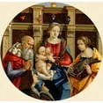 thumbnail image 2 of Membrini, Michelangelo di Pietro 27x26 Gold Ornate Wood Framed with Double Matting Museum Art Print Titled - Madonna and Child with a Male Saint, Catherine of Alexandria and a Donor, 2 of 4