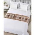 thumbnail image 5 of Bed Runner Scarf King Size, Vintage Texas Star Wooden Stain Bed Runners & Scarves for Foot of Beds, Farmhouse Berry Country Decorative Bedding Runner Scarf for Hotel Home Bedroom 94 x20 Inch, 5 of 6