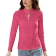thumbnail image 2 of Wowcloth Womens Solid Color Long Sleeve Reversible Thermal Top, Soft Fleece Lining, Warm and Comfortable for Everyday Wear and Layering, 2 of 5