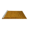 thumbnail image 2 of Ahgly Company Machine Washable Indoor Round Oriental Yellow Industrial Area Rugs, 4' Round, 2 of 4