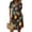 Black, variant on Summer Dresses for Women Floral Print Henley Button Down Short Sleeve A Line Casual T Shirt Dress with Pockets Blue M