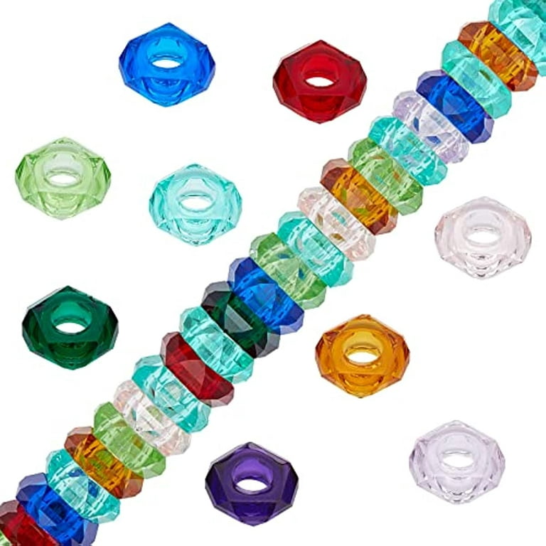 1 Box 90Pcs 9 Colors Resin European Large Hole Beads 14mm Assorted