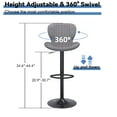 thumbnail image 3 of Walsunny Adjustable Bar Stools Set of 4 Leather Upholstered Swivel Counter Stools Counter Height Bar Stools with Large Base, Room Bar, Grey, 3 of 6