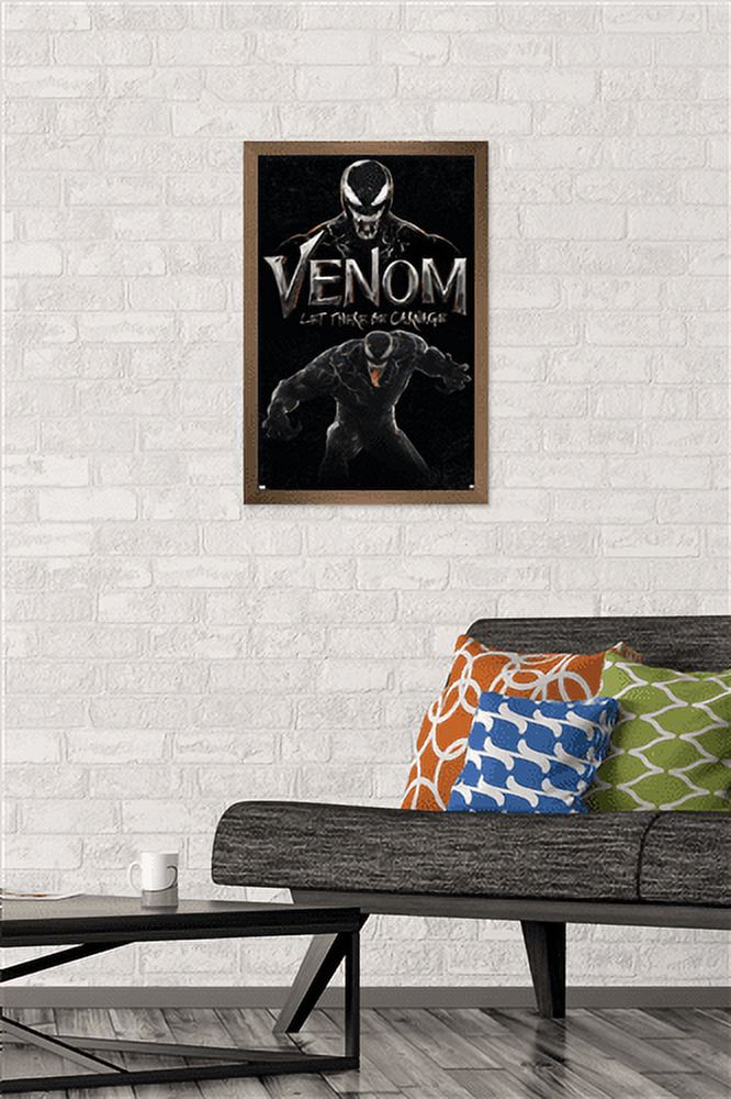 Marvel Venom: Let There be Carnage - Attack Wall Poster, 14.725" x 22.375", Framed