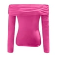 thumbnail image 4 of Top for Women Crew Neck Tops Pink Long Sleeve T Shirts for Women Basic Tops Womens Fall Shirt, 4 of 4