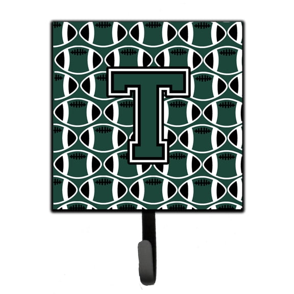 Letter T Football Green and White Leash or Key Holder