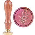 thumbnail image 3 of 1PC Brass Sealing Wax Seal Stamp Removable Wood Handle Magnolia 25mm for Envelopes, 3 of 9
