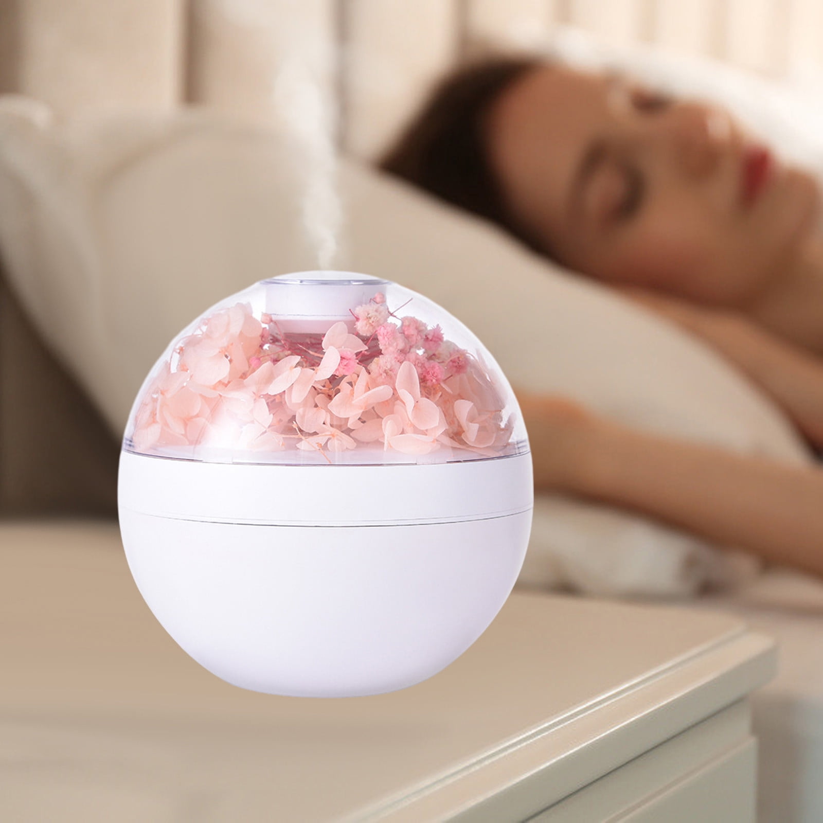 Humidifier for Bedroom,200Ml Everlasting Flower USB Aromatherapy Humidifier (Pink),Air Humidifier for Home Baby Nursery & Plants