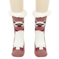 thumbnail image 2 of Wuxian Cozy Socks For Women Fuzzy Slipper Socks Thick Warm Plush Lined Cute Animal Pattern Winter Thermal Non- Booties Stocking Comfy Dailywear,Pink,One Size, 2 of 6