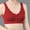 Red, variant on DondPO Bras for Women Ladies Front Buckle Gathered Large Size Lace Back No Bra Everyday Bras No Wire Bras for Women Black L