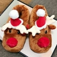 thumbnail image 5 of FUZHIQ Slippers for Women Indoor,Slippers Christmas Deer Men Women Sandal Warm Xmas Cozy Warm Animal Slippers, 5 of 7