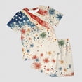 thumbnail image 2 of HCNTES Toddler Boy 4th of July Outfit USA Print Short Sleeve Top And Waist Shorts Boys Patriotic Outfit Set Size 2-12 Years, 2 of 5