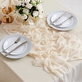 thumbnail image 3 of Ivory Chiffon Table Runner 10Ft Wedding Table Runner 29x120 Inches Sheer Romantic Tulle Table Runner for Wedding Decor Bridal Shower Baby Shower Birthday Party Cake Table Decoration, 3 of 7