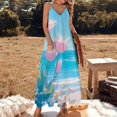 thumbnail image 2 of Vibe Blooming Tulips Fine Art Sleeveless Dress Summer Dress Woman 2025, 2 of 7