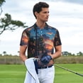 thumbnail image 3 of Sikiie Twilight Canal Reflection Print Men's Short-sleeved POLO Shirts, Button-down Shirts and T-shirts are Suitable for Vacation, Leisure and Business-Medium, 3 of 6