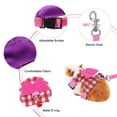 thumbnail image 4 of Holzlrgus Small Pet Harness Vest and Leash Set with Bowknot and Bell - Adjustable Soft Breathable Chest Strap Harness for Outdoor Walking Guinea Pigs, Ferret, Chinchilla (Red), 4 of 7