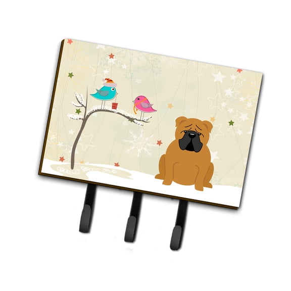 Christmas Presents between Friends English Bulldog - Red Leash or Key Holder