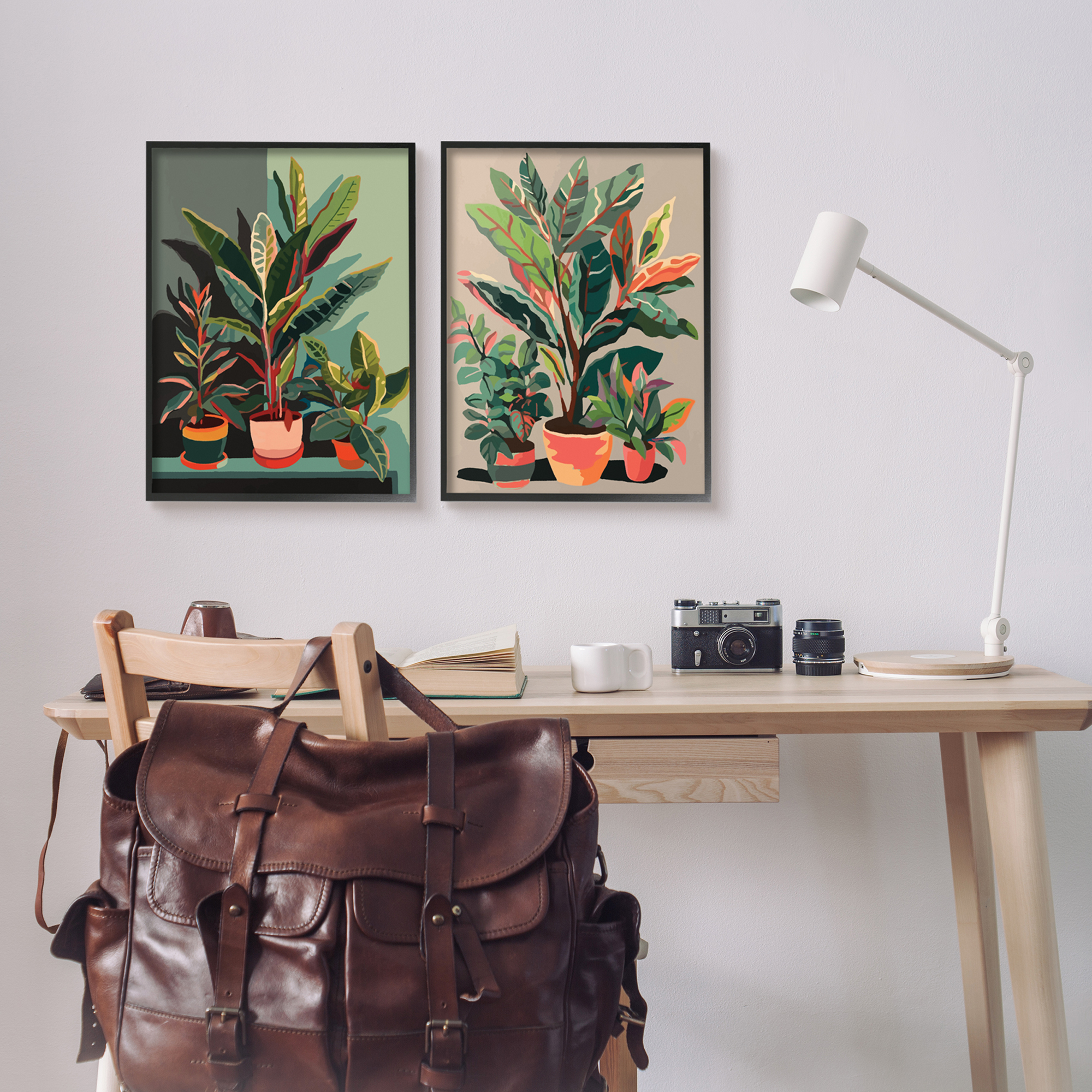 Stupell Industries Various House Plants Botanical & Floral Painting Black Framed Art Print Wall Art, 16 x 20
