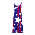 thumbnail image 4 of OAVQHLG3B American flagSummer Dress for Women 4th of July Outfits for Women Sling Mid-waist V-neck Sleeveless Stripe Printing Slim Beach Long Dress, 4 of 5