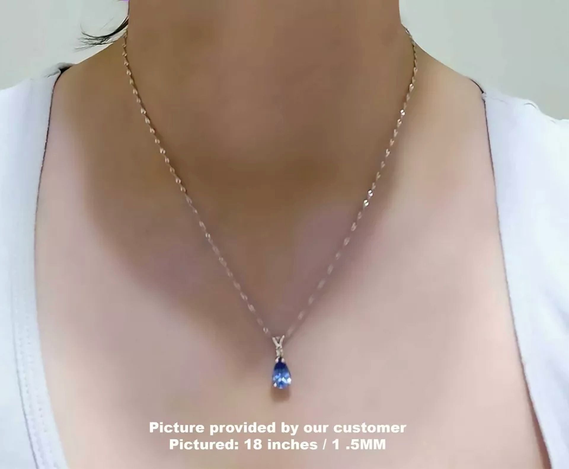 Solid 14K White Gold Singapore Rope Chain Necklace, 16" 18" 20" 24" Inch, 0.8mm To 1.7mm Wide