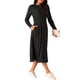 thumbnail image 4 of Vestidos de Otoño para Mujeres INSPIRE CHIC de Manga Larga, Cuello Redondo, Tejido A-Line, Casual, Midi, Color Negro, 4 of 5