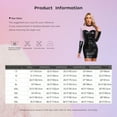 thumbnail image 7 of YiZYiF Womens Witch Cosplay Costume Patent Leather Bodycon Dress Long Sleeve Back Zipper Sheath Dress Black XL, 7 of 7