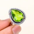 thumbnail image 3 of Peridot Gemstone 925 Sterling Silver Ring V11787, Statement Ring, Green Ring, Pear Ring, Gift For Her, Peridot Ring, 3 of 4