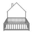thumbnail image 6 of Full Wood House-Shaped Headboard Floor Bed Mattress Foundation with Fence, Bed Frame Storage Bed w/ Wooden Slats for Boy Girl, No Box Spring Needed, Easy Assembly, 6 of 9