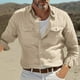 thumbnail image 1 of pstuiky camisas de manga larga para hombre, Camisa/top de manga larga con solapa de lino y color liso para hombre Tops de hombre xxxl, 1 of 6